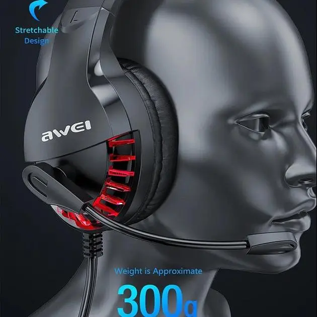 Дротова гарнітура Awei ES-770i Gaming earphone with LED, USB, 3.5mm, 2.1m, black - фото 6