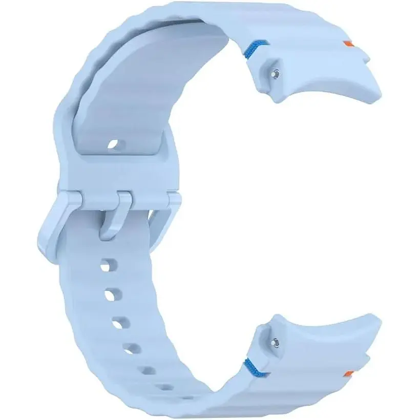 Силіконовий ремінець BeCover Ribbed Tape для Samsung Galaxy Watch (20 mm) 3 41 mm/4 40mm-44mm/5 40-44mm/6 40-44mm/7 40-44mm Lite Blue (712044) - фото 2