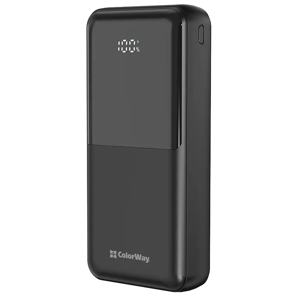 Батарея універсальна ColorWay 20 000 мА·год DigiPower PD/22.5 Вт, QC/4.0, чорна (CW-PB200LP01BK)