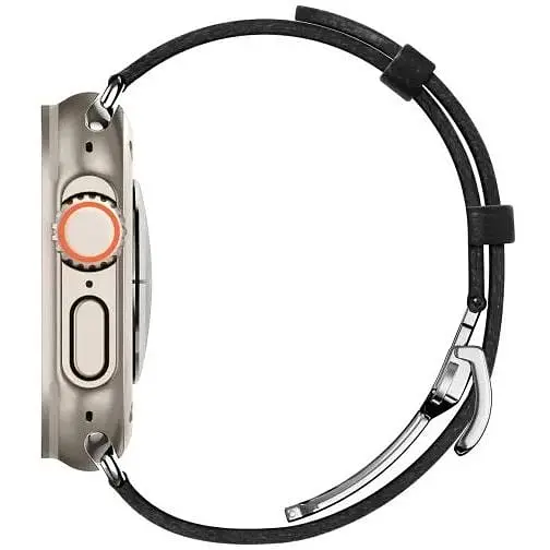 Шкіряний ремінець Spigen Enzo Black для Apple Watch 49mm/45mm/44mm (AMP06926) - фото 4
