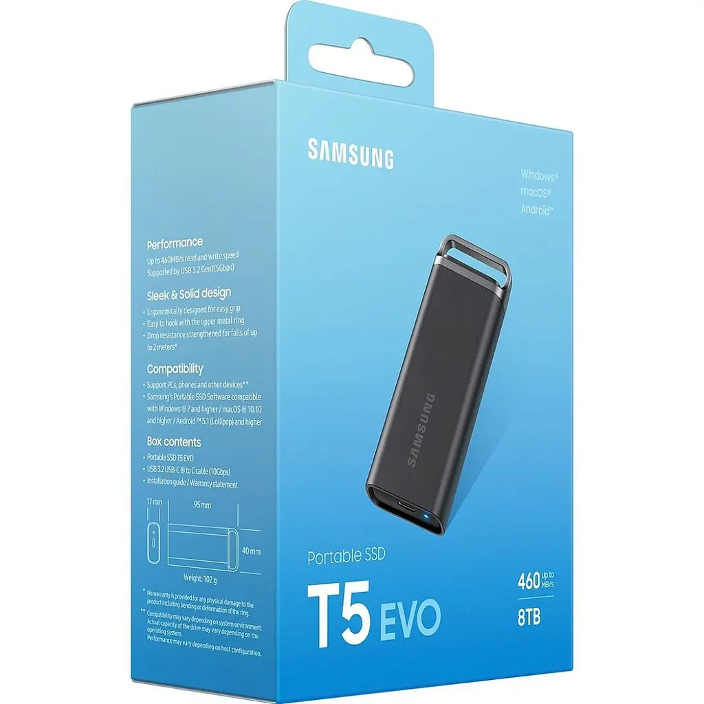 Зовнішній SSD накопичувач Samsung T5 EVO 8TB [MU-PH8T0S/EU] [97932] - фото 9