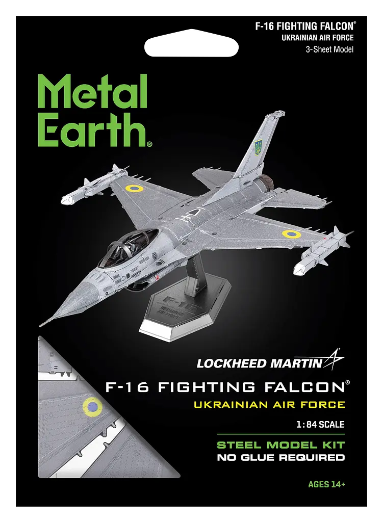 Металевий 3D конструктор "Винищувач F-16 Fighting Falcon на озброєнні Повітряних Сил України" (ME1046U) - фото 9