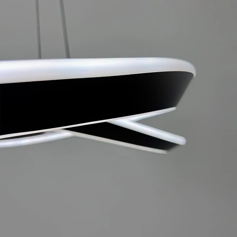 Подвесная кольцевая люстра в черном переплетенном корпусе 63х20 см | Line F | Ст. MJ319-600 BK - фото 2