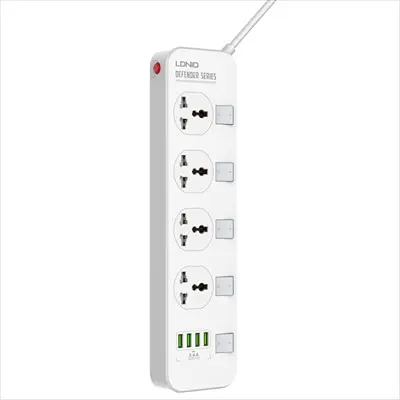 Мережевий продовжувач LDNIO SC4408 (4 х розетки 4 х USB) 2 м - фото 2