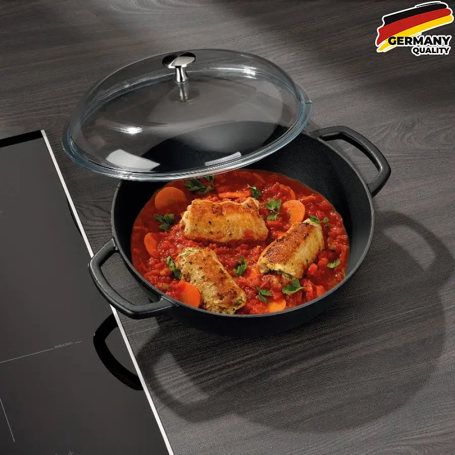 Сотейник Kela Calido чавунний з кришкою 28 см 3.8 л чорний (12466) - фото 3