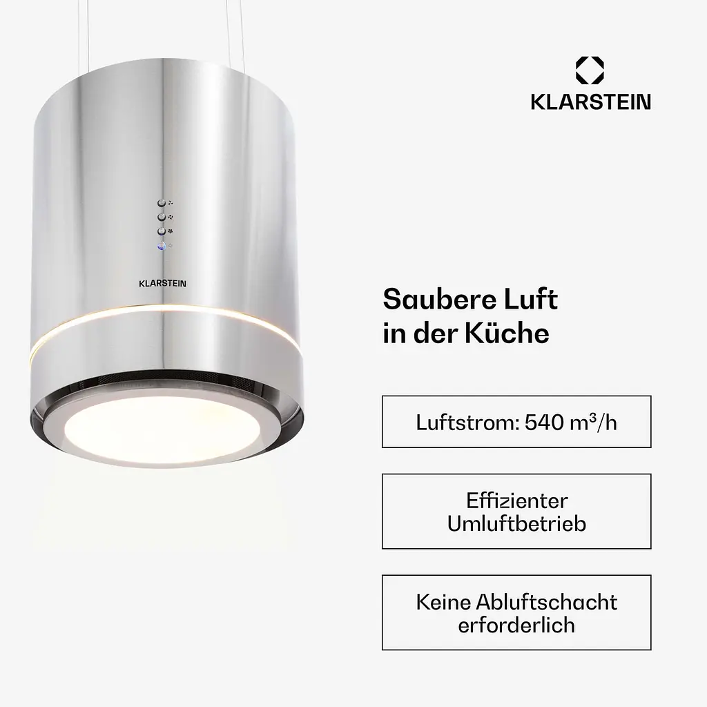 Острівна витяжка Klarstein Tron Ambience 540 м3/год (10032579) - фото 5