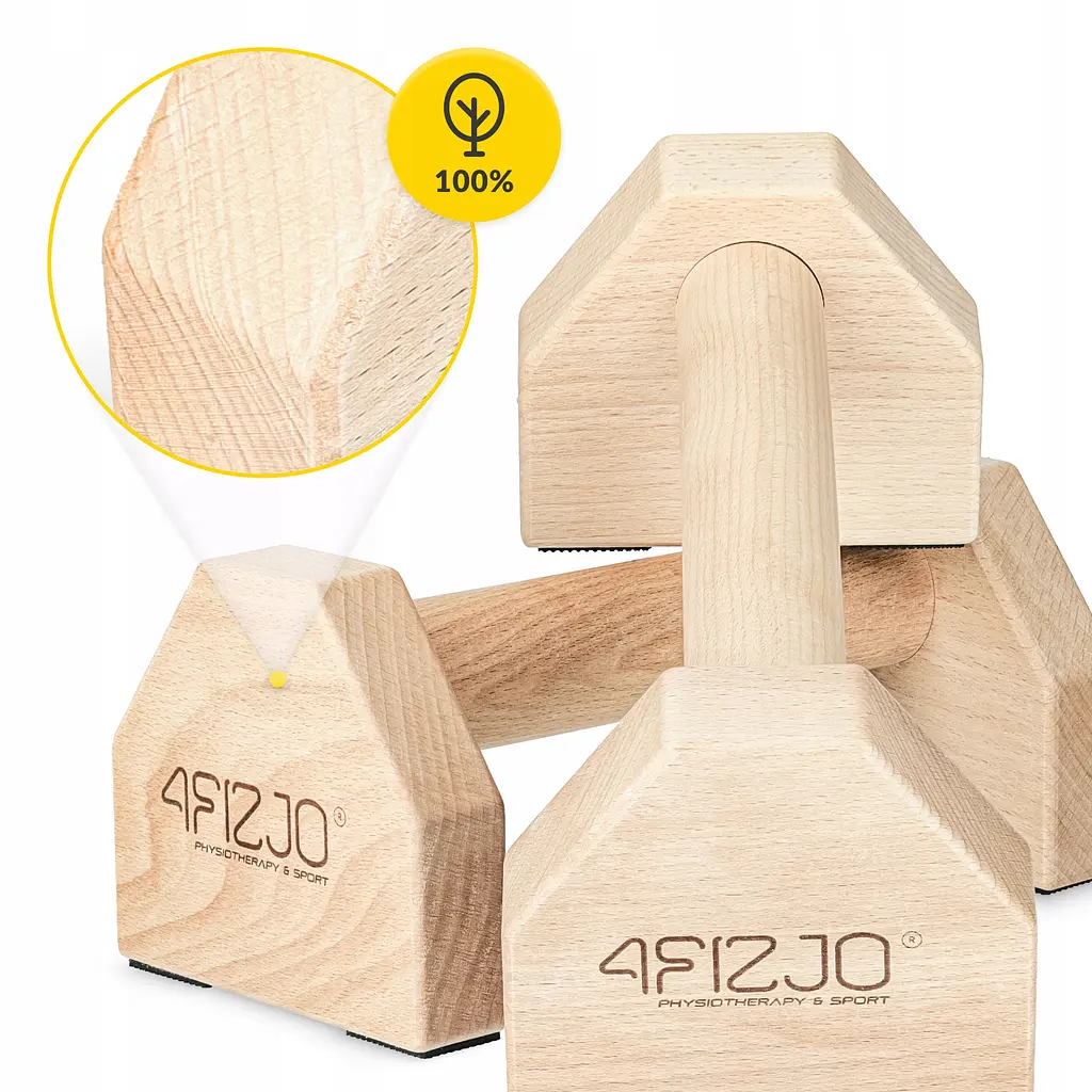 Упори для віджимань (паралетси) 4FIZJO 25 см дерев'яні (P-5905973407021) - фото 9