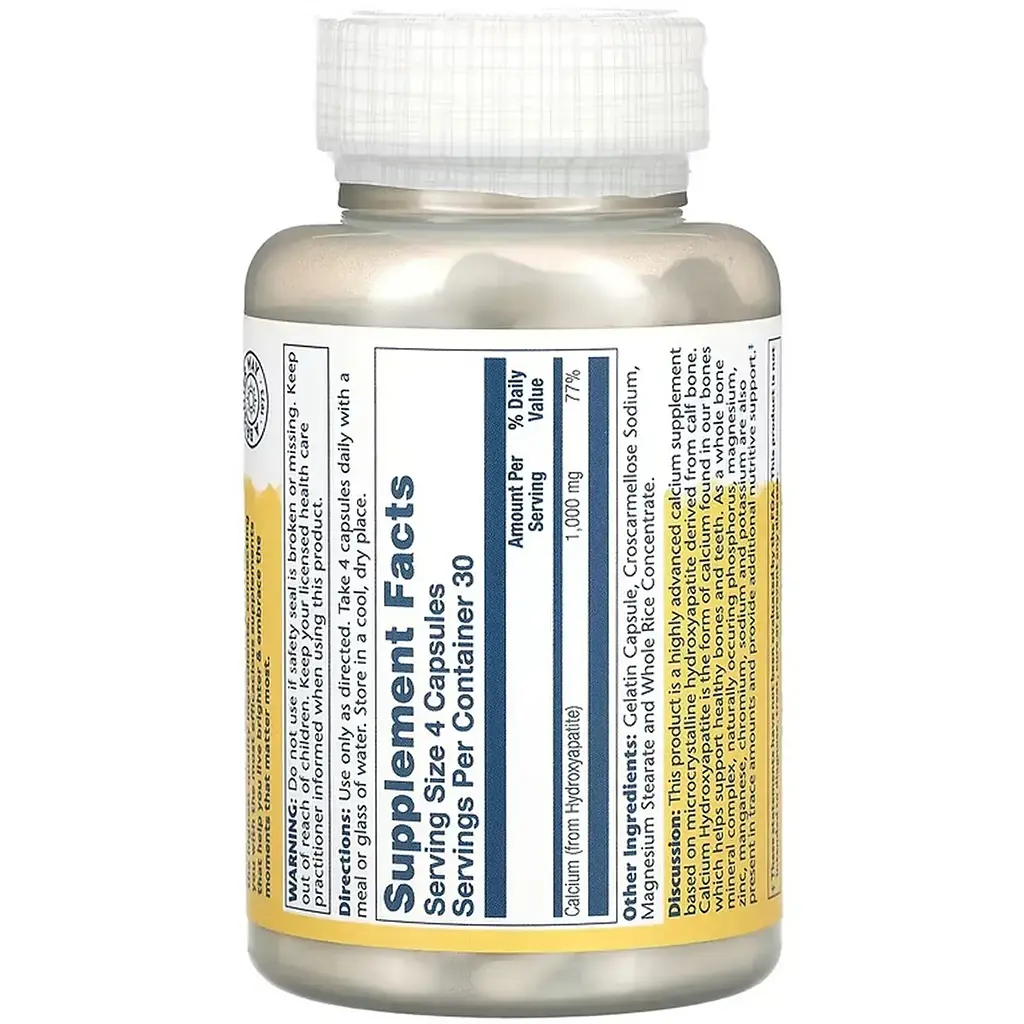 Дієтична добавка Solaray Calcium Hydroxyapatite 1000 мг 120 капсул - фото 2