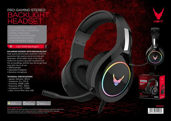 Гарнитура Varr Headset VH-6060 LED RGB Backlight (VH6060B) - фото 9