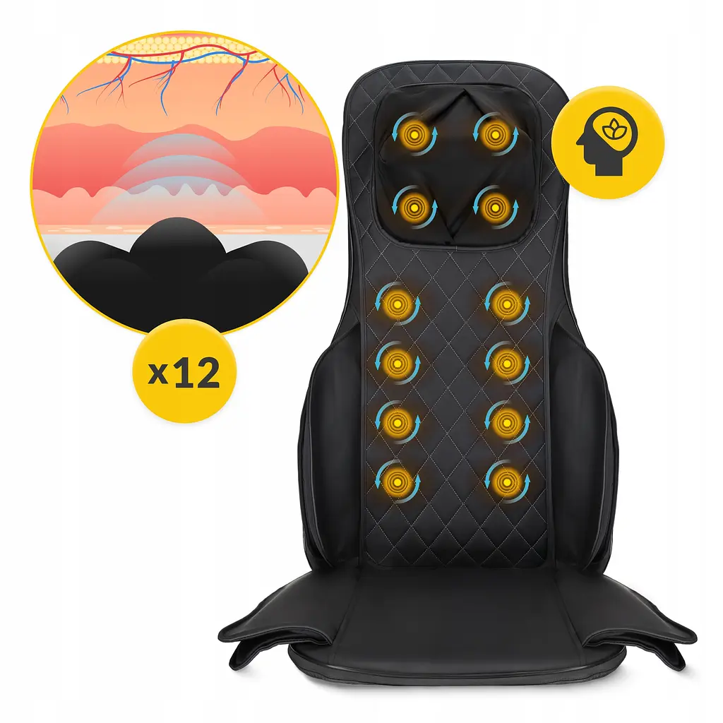 Масажна накидка 4FIZJO Shiatsu багатофункціональна, з підігрівом Black (P-5905973403528) - фото 2