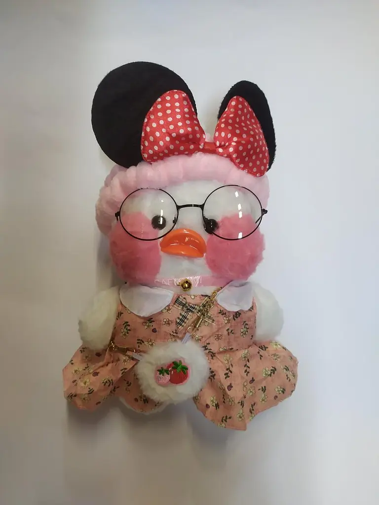 Мягкая Утка Lalafanfan Duck в одежде 30см в повязке - фото 2