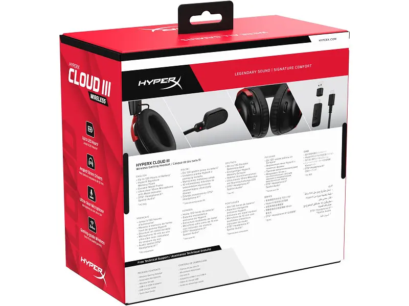Навушники з мікрофоном HyperX Cloud III Wireless Black/Red (77Z46AA) - фото 10