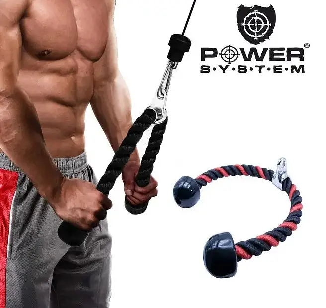 Канат для трицепса з подвійним хватом Power System PS-4041 Triceps Rope Black/Red (PS-4041_Black) - фото 4