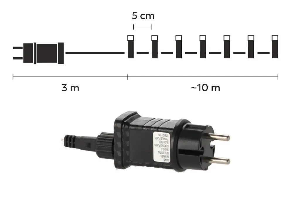 Гірлянда Гірлянда Chomik 200 LED теплий білий 10 м (LED9478) - фото 4