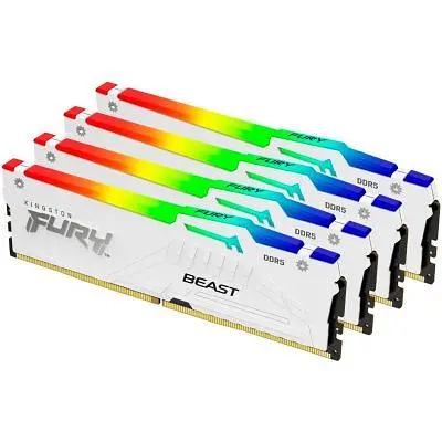 Модуль пам'яті для комп'ютера DDR5 128GB (4x32GB) 5600 MHz FURY Beast RGB White Kingston Fury (ex.HyperX) (KF556C40BWAK4-128) - фото 2