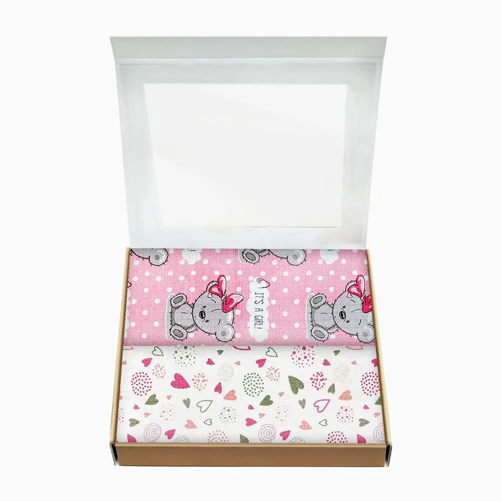Багаторазові пелюшки дитячі ROSE GIRL BEAR 2шт COSAS (4822052062814) - фото 2