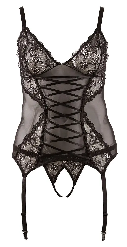 Корсет з підв'язками для панчох Cottelli Collection Lingerie XXL чорний - фото 3