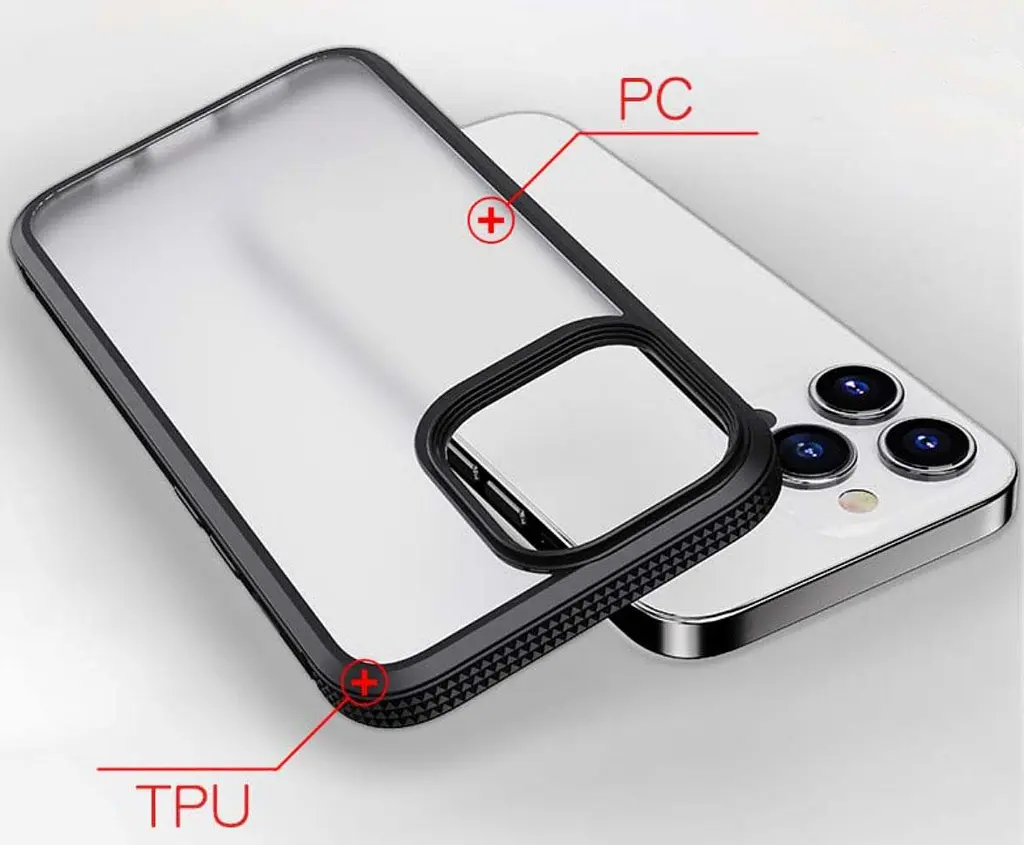 Противоударный бампер чехол Primolux Transparent для смартфона Apple iPhone 15 Pro Black - фото 3