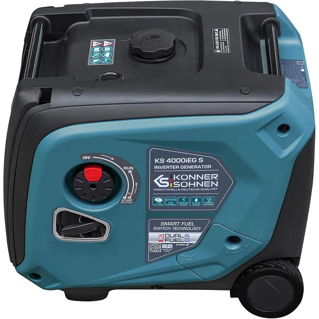 Генератор інверторний KonnerSohnen KS 4000iEG S, 230В, 4.0кВт, електростартер, 40кг / 3500 Вт / Газ + бензин (KS4000IEGS) - фото 8