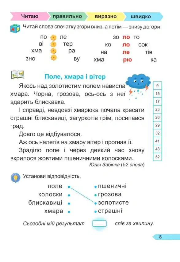 Швидкочитайлик. 1 клас. Посібник з розвитку навичок швидкочитання - Алла Савчук - фото 3