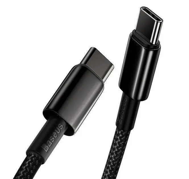 Кабель Baseus Tungsten Gold Cable Type-C to Type-C 100W 1m CATWJ-01 Black - фото 5