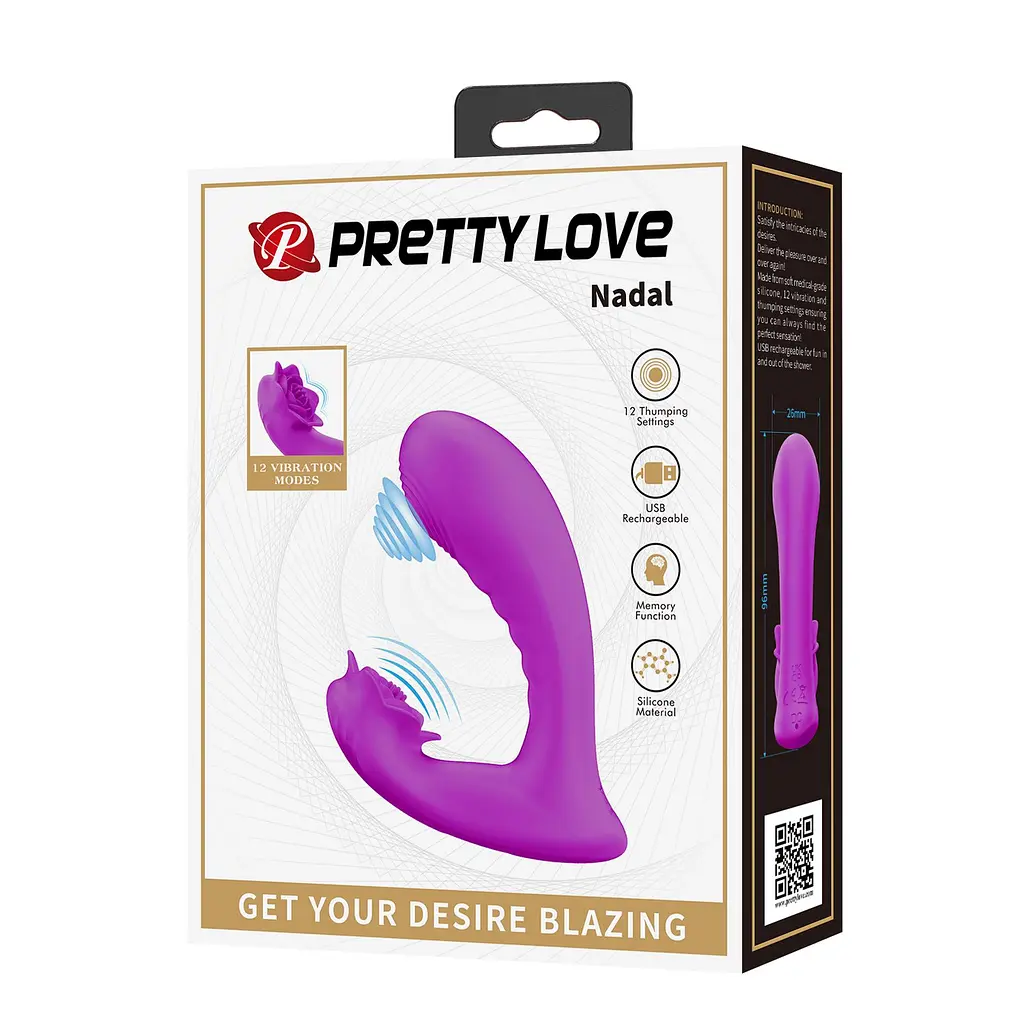 Вібромасажер PRETTY LOVE NADAL, 12 vibration functions 12 thumping functions memory function PRETTY LOVE BI-040175 102072 - фото 9