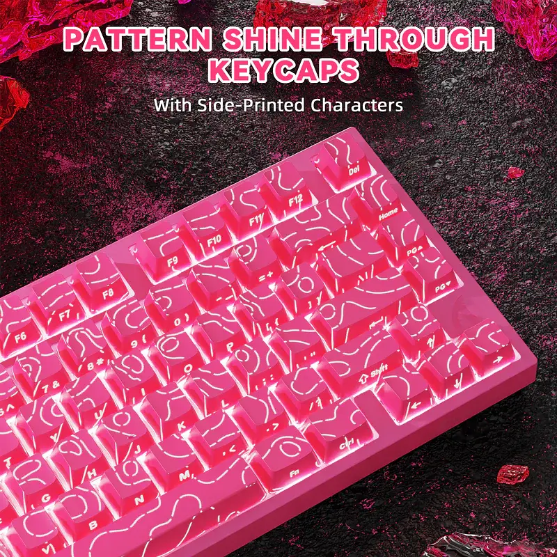 Ігрова дротова магнітна клавіатура Attack Shark R82 / Дротове підключення / Magnetic Switch / Pink - фото 3