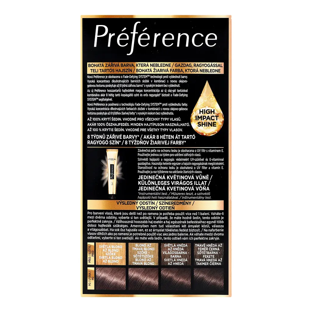 Уцінка. Стійка фарба для волосся L'Oreal Paris Preference 6.21 Zurich Cool Iridescent Very Light Brown 174 мл - фото 4
