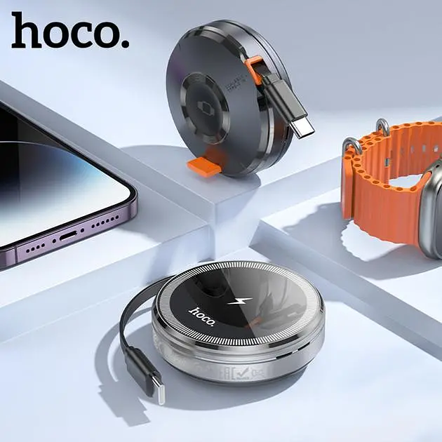 Бездротовий зарядний пристрій Hoco CQ18 2-in-1 15W MagSafe 7.5W Silver (36162_3606815) - фото 6