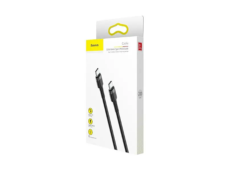 Кабель BASEUS Type-C PD2.0 60W (20V 3A) 2m (CATKLF-HG1) сіро-чорний - фото 6