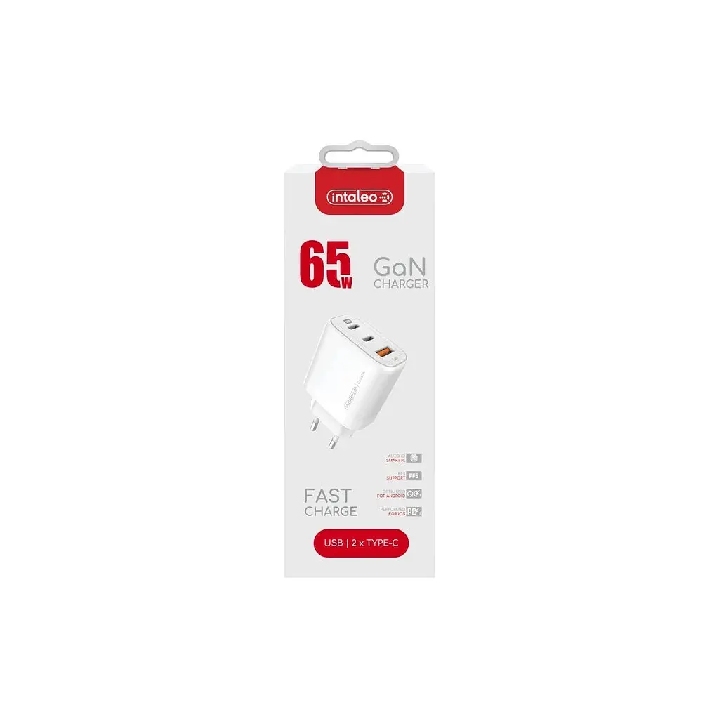 Зарядний пристрій Intaleo 65 Вт GaN 2xUSB-C PD + USB-A QC 3.0 білий (1283126559525) - фото 7