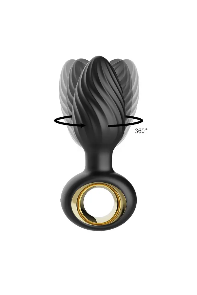 Анальна пробка B - Series Cute Aisi Rotating Plug, 10.9 см (чорний) - фото 2