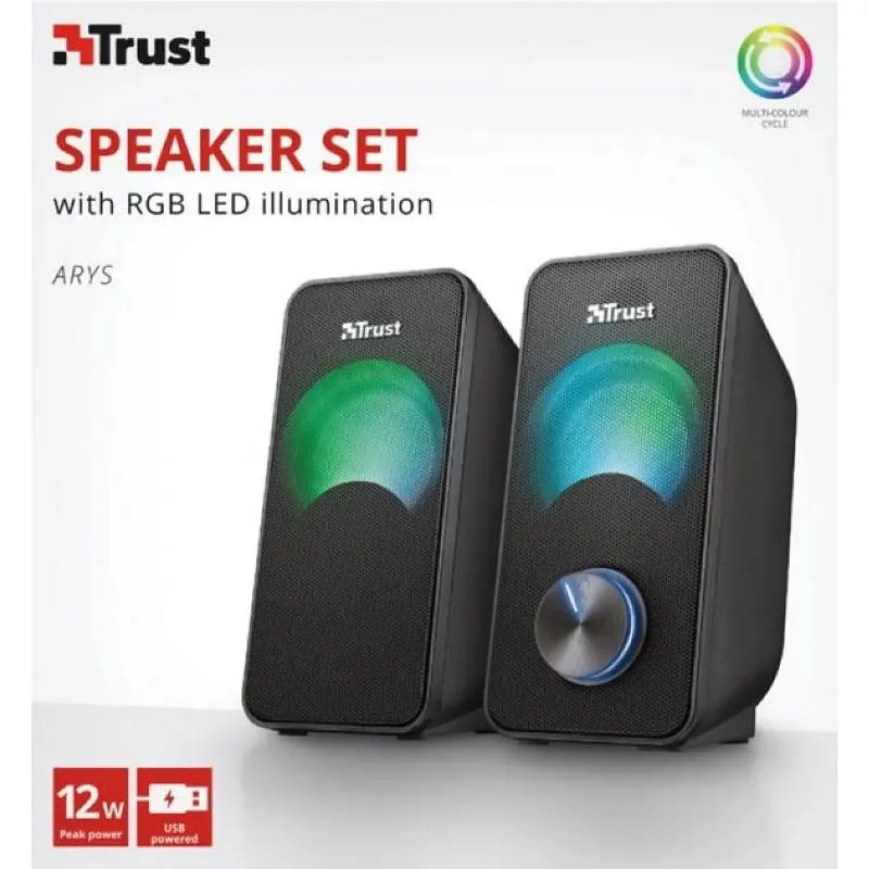 Акустична система (Колонки) Trust 2.0 Arys RGB USB Black 23120 - фото 5