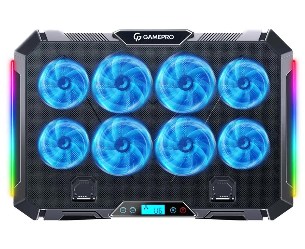 Охолоджувальна підставка для ноутбука до 17,3 дюйма GamePro GPCP-795 RGB 2xUSB 8xfans - фото 2