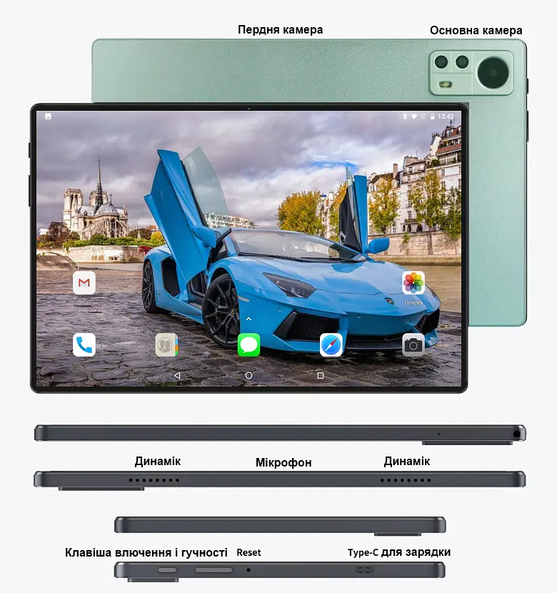 Планшет-телефон Hoozo LTE Tab232 Green 2/32 DUAL SIM 10.1" IPS c Чохлом - фото 5