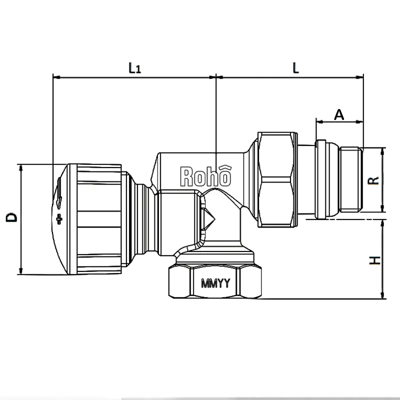 Кран радіаторний термостатичний Roho R5171-050 - 1/2" (М30x1,5) осьовий (антипротечка) RO0127 - фото 2