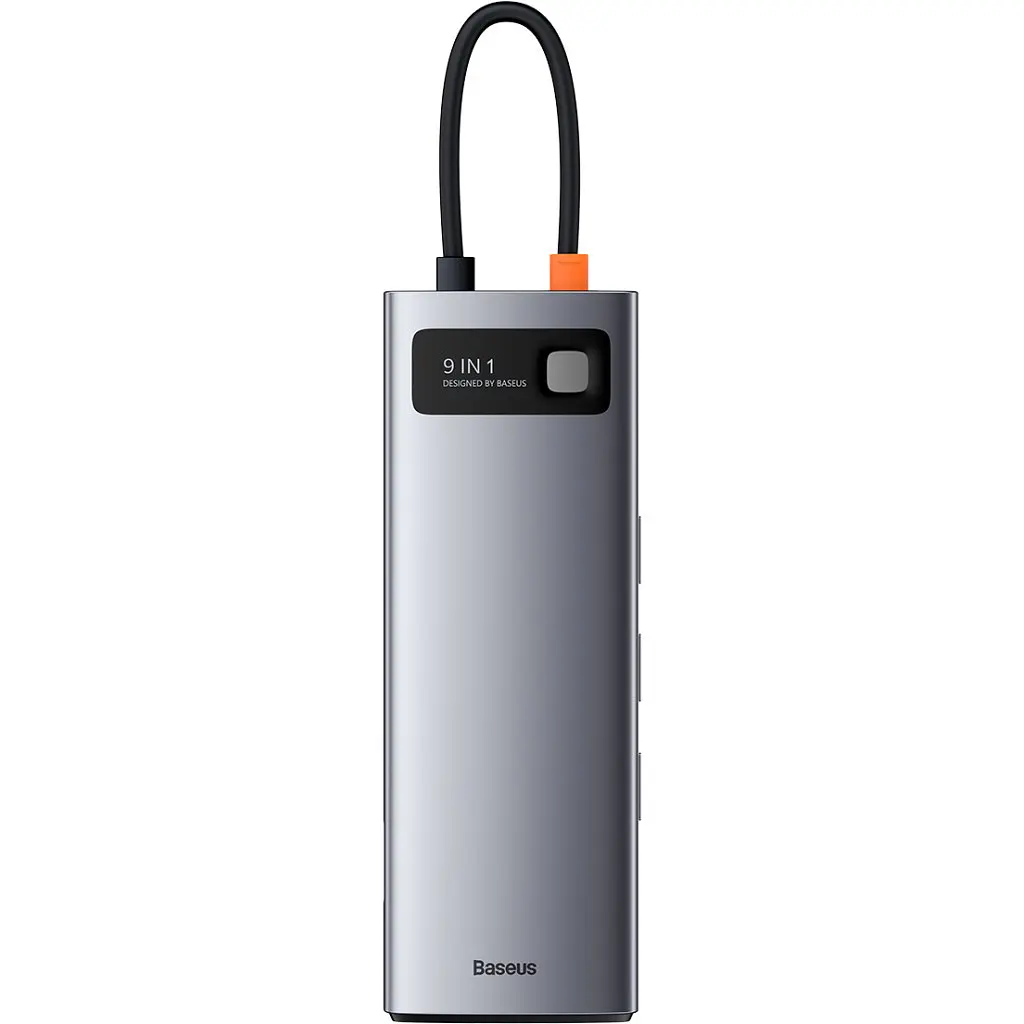Концентратор Baseus USB3.1 Type-C to USB C(PD)100W/HDMI 4K 30Hz/VGA/USB3.2/RJ45/SD+TF,9in1 Grey (CAHUB-CU0G) - фото 2