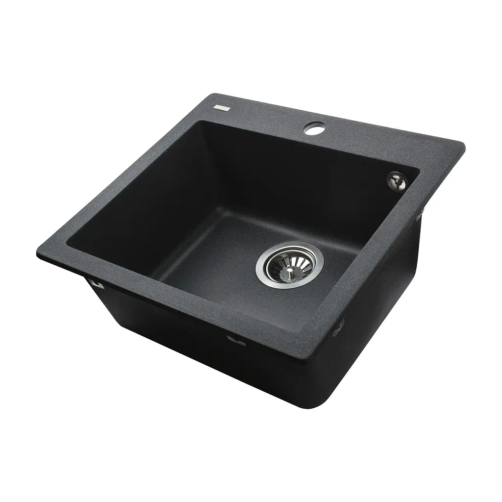 Гранітна мийка Globus Lux Aosta графiт 490x455мм-А0001 000023568, Графит - фото 4
