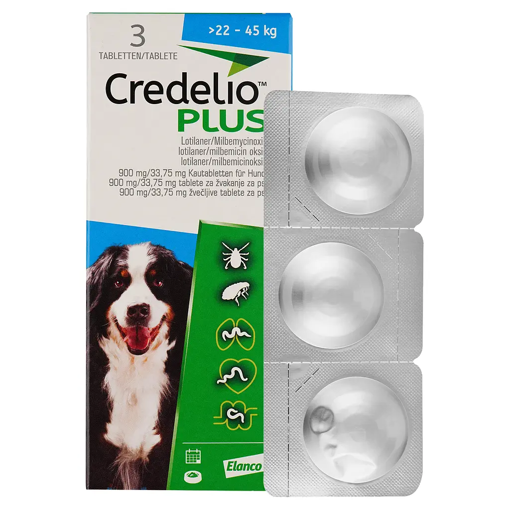 Противоразитарные таблетки для собак Credelio Plus от блох клещей и гельминтов 22-45 кг 3 шт. - фото 3