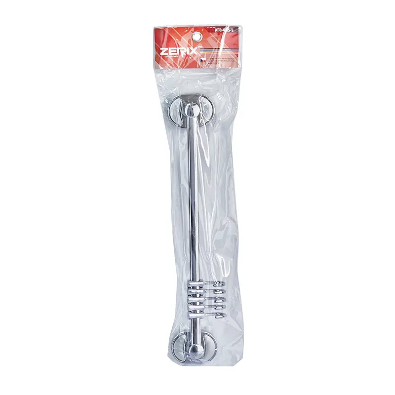 Планка з 5-ма рухливими гачками Zerix AFB-0115-5 ZX5053, Хром - фото 4