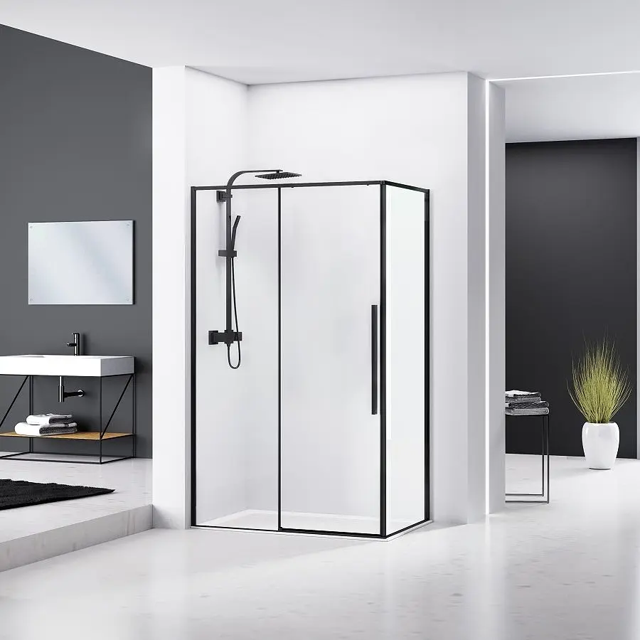 Душова кабіна Eger A Lany 120x80 з піддоном 599-550 Black - фото 2