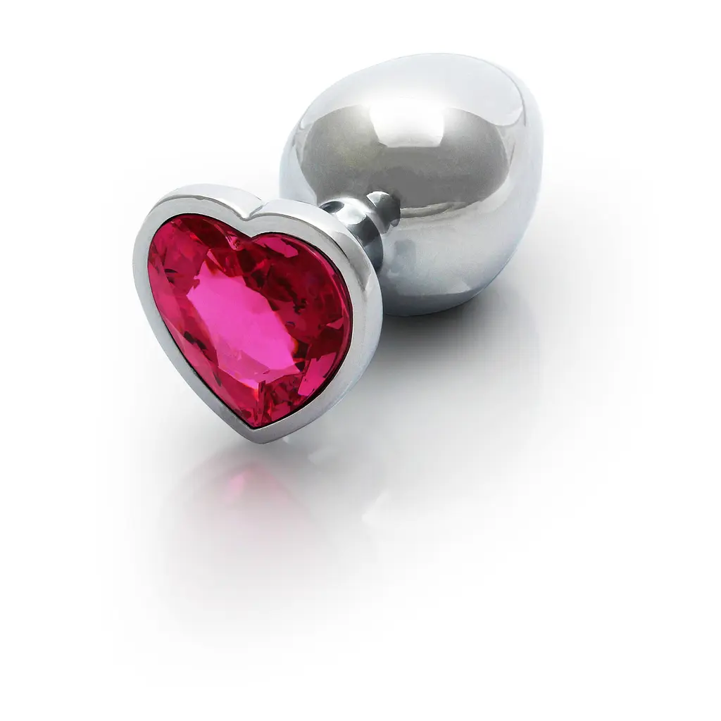 Металева анальна пробка з кристалом Ouch! Heart Gem - розмір M