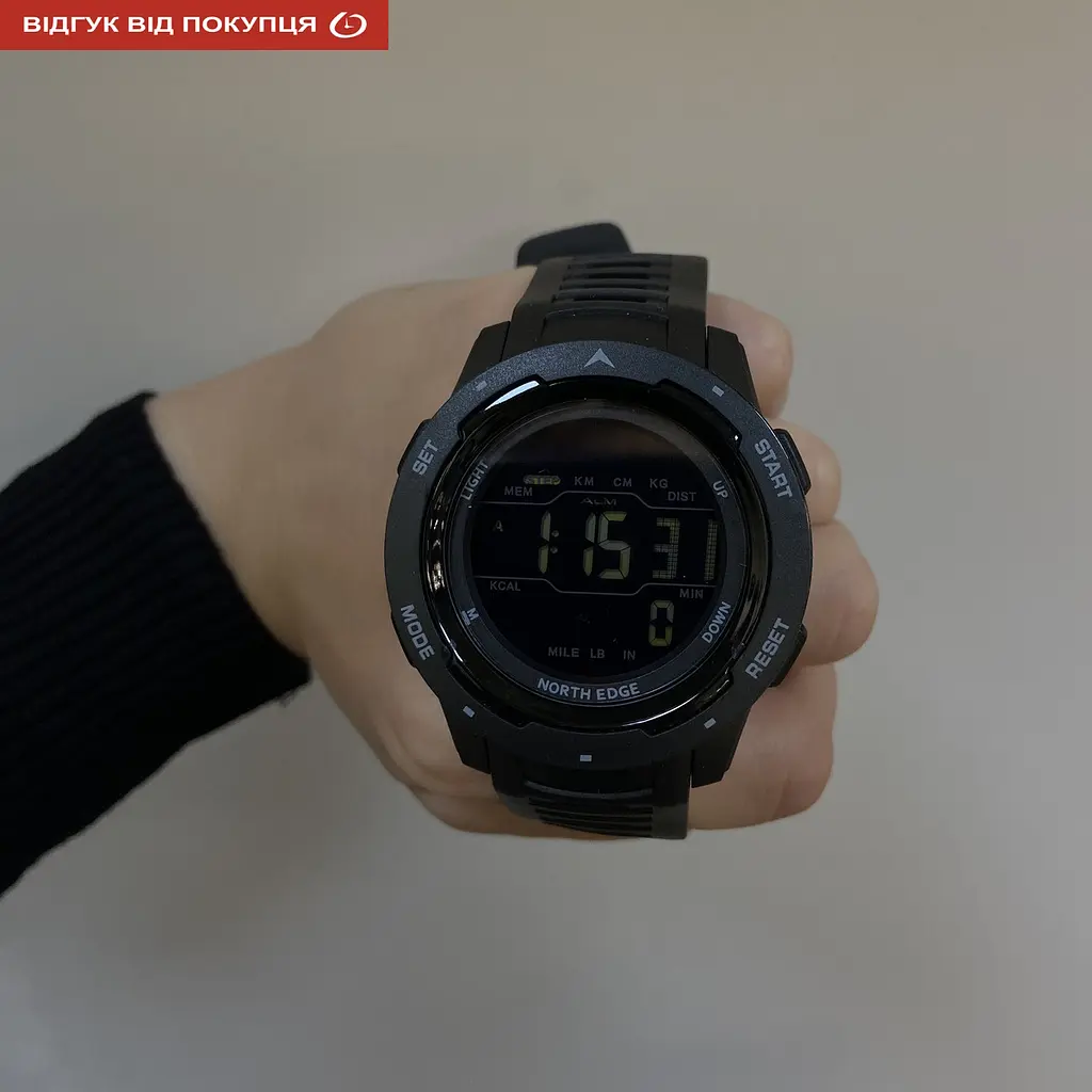 Годинник North Edge MARS Pro Black 5BAR - фото 22