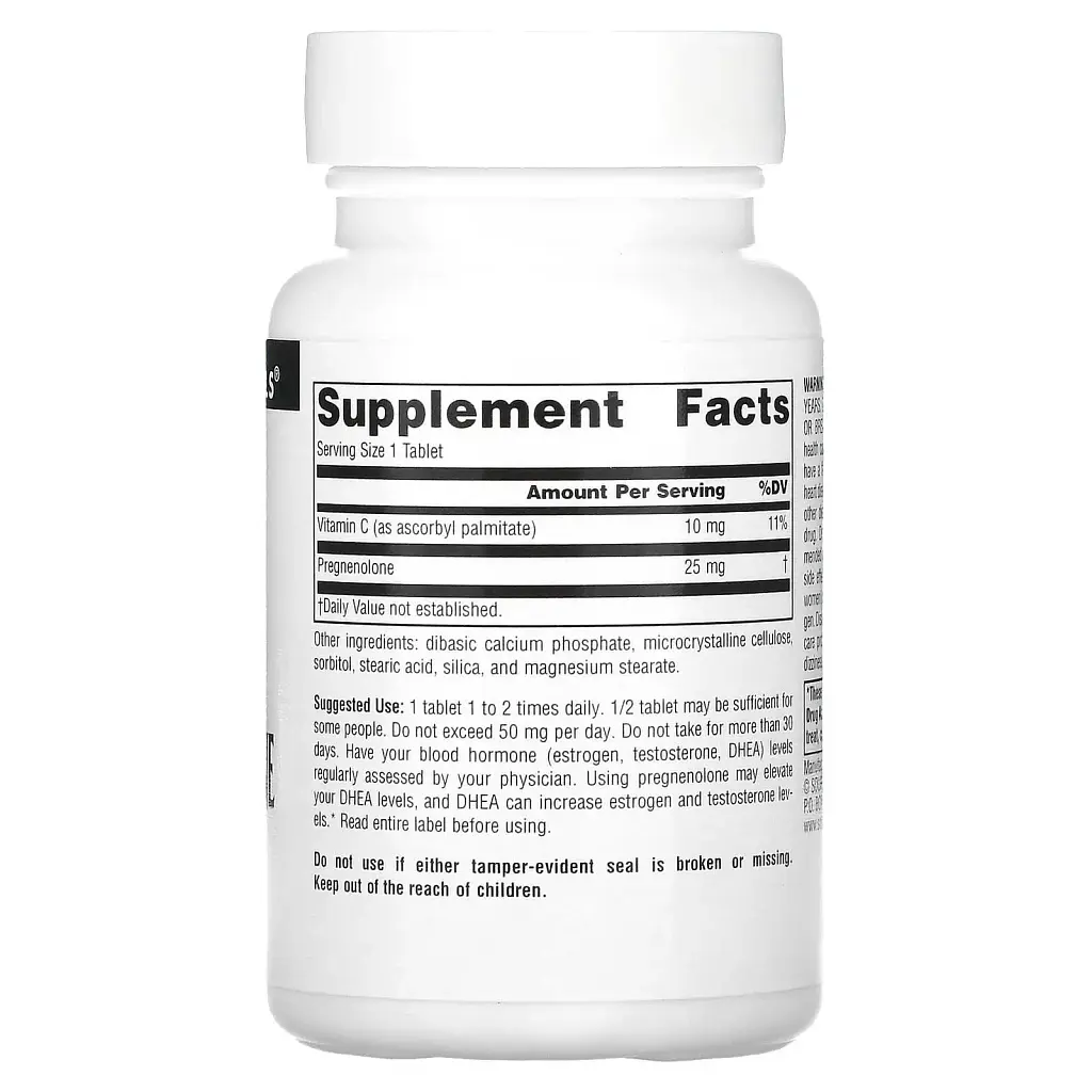 Прегненолон Source Naturals Pregnenolone 25 мг 120 таблеток - фото 2