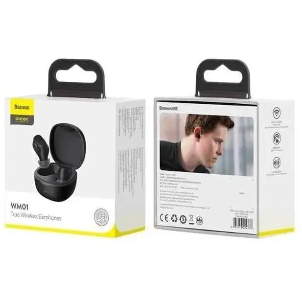 Навушники беспроводные Baseus Bowie WM01 True Wireless Earphones NGTW370001 черные - фото 7