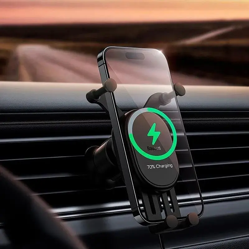 Тримач Baseus Stable Gravitational Wireless Charging Car Mount Pro (Air Outlet Version) 15W - фото 8