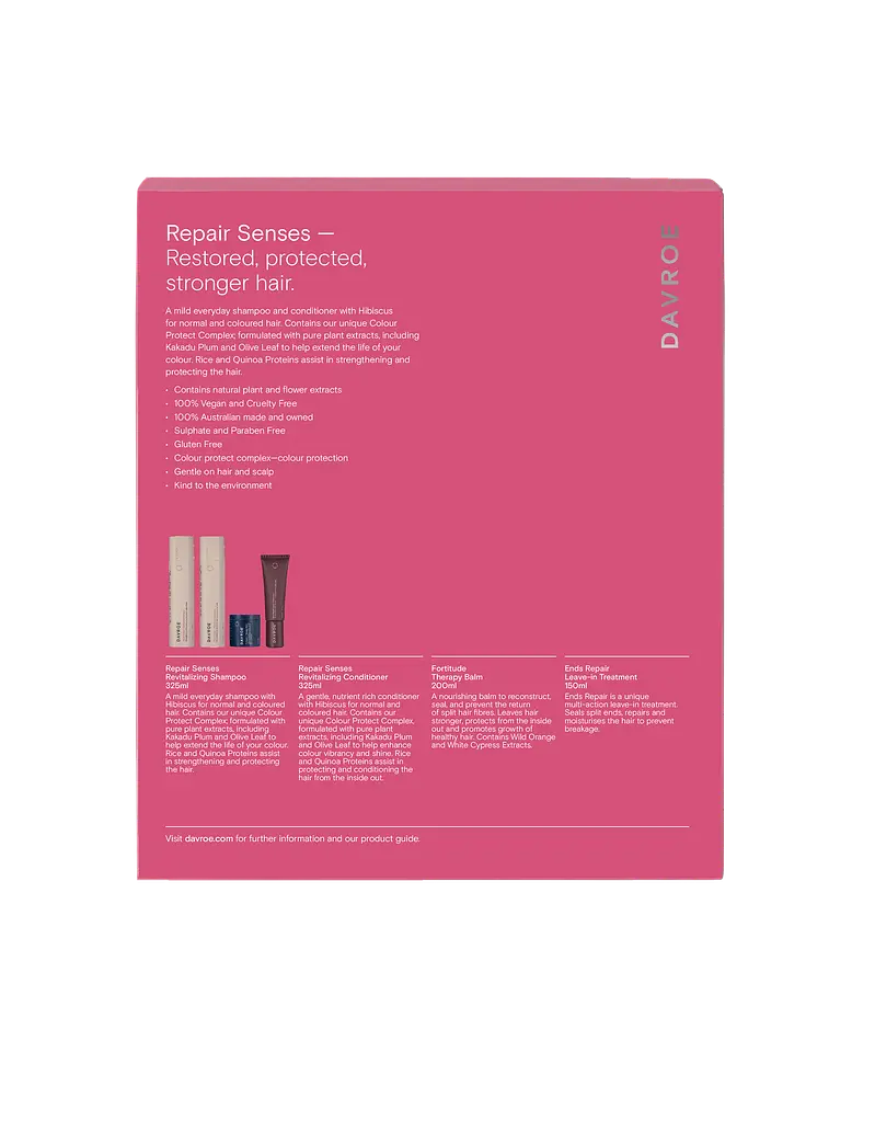 Набір Відновлення для догляду за волоссям Repair Senses Quad Pack Davroe 325 мл/325 мл/200 мл/150 мл - фото 3