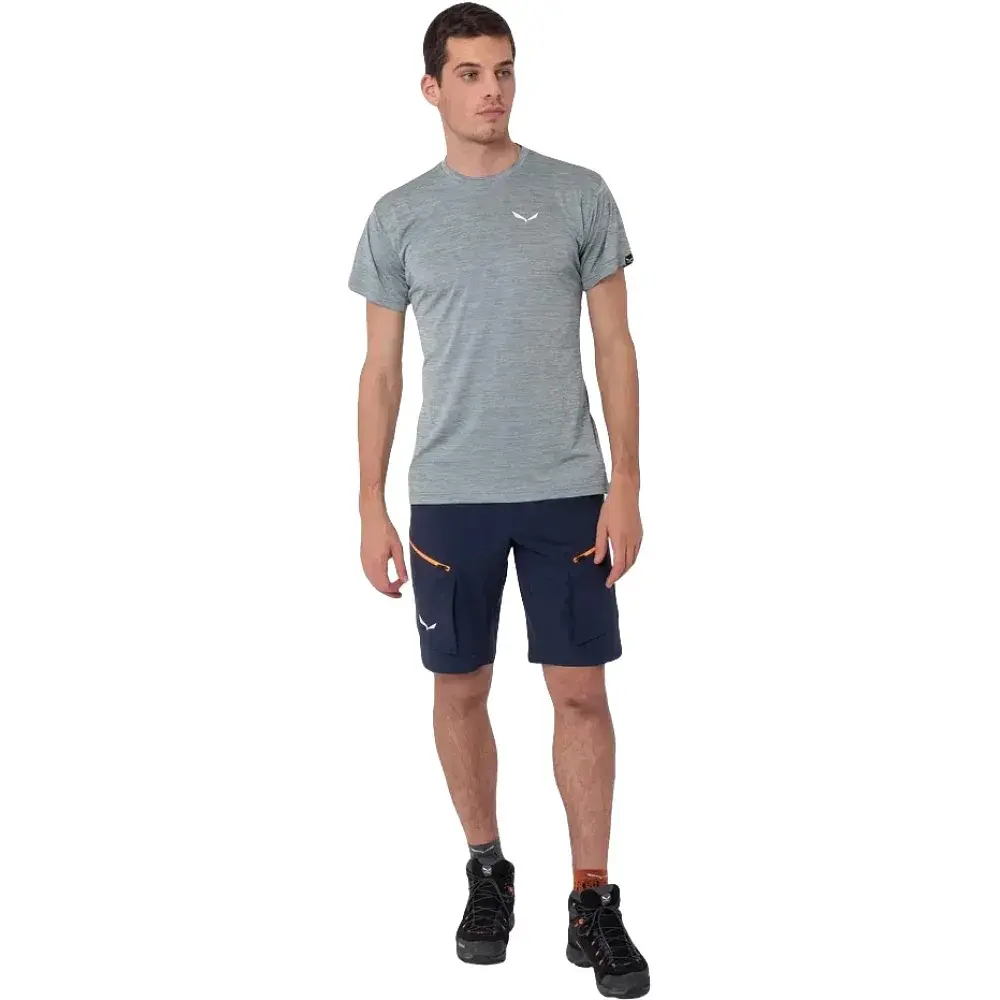 Футболка Salewa Puez Melange Dry T-Shirt Men 46/S Grey - фото 6