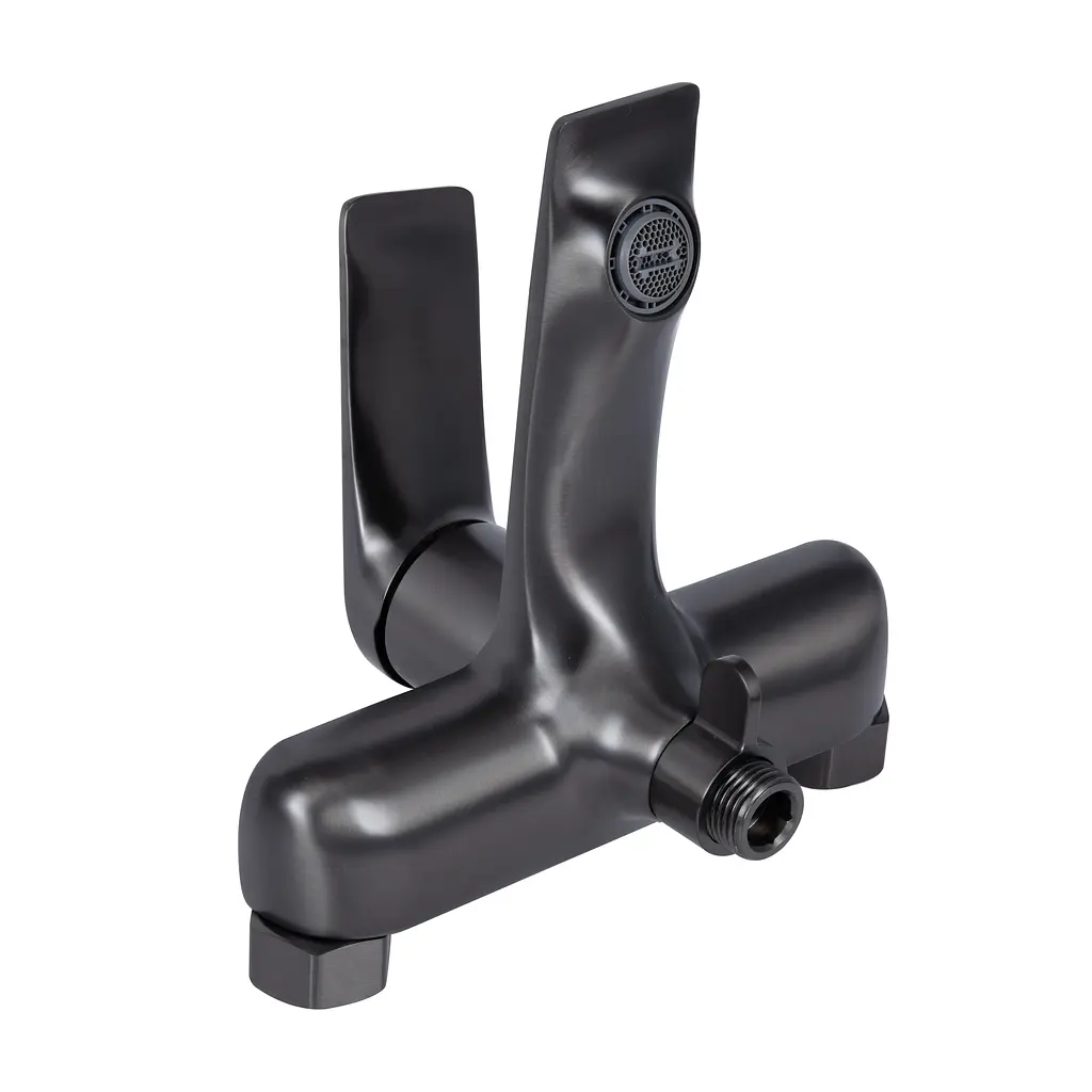 Змішувач для ванни Qtap Vlasta New (з душовим гарнітуром) QTVLA259GMB45643 Gunmetal Black PVD Шліфований чорний хром - фото 6