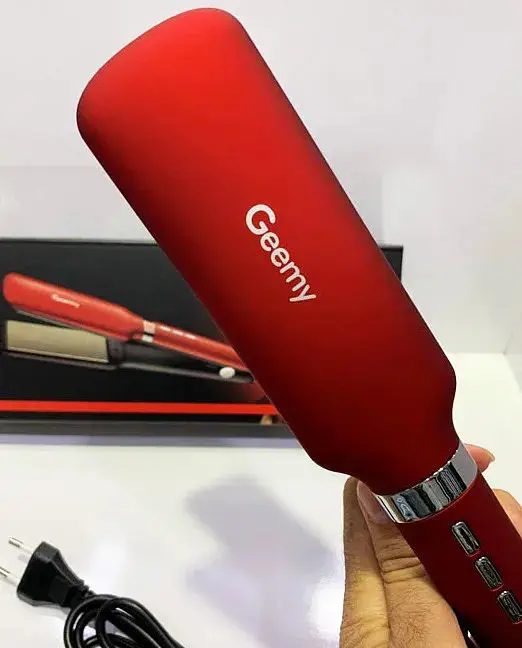 Професійна праска - випрямляч Geemy GM-2820 35 Вт з терморегулятором Червоний - фото 3